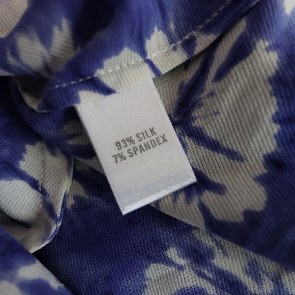 St John Floral Print Silk And Spandex Blend Shirt Dress Size 4 - Picture 7 of 13